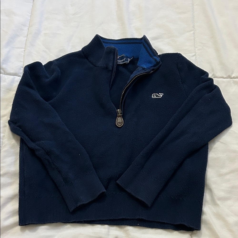 Vineyard Vines Boy’s 1/4  Zip-Up Navy Sweater